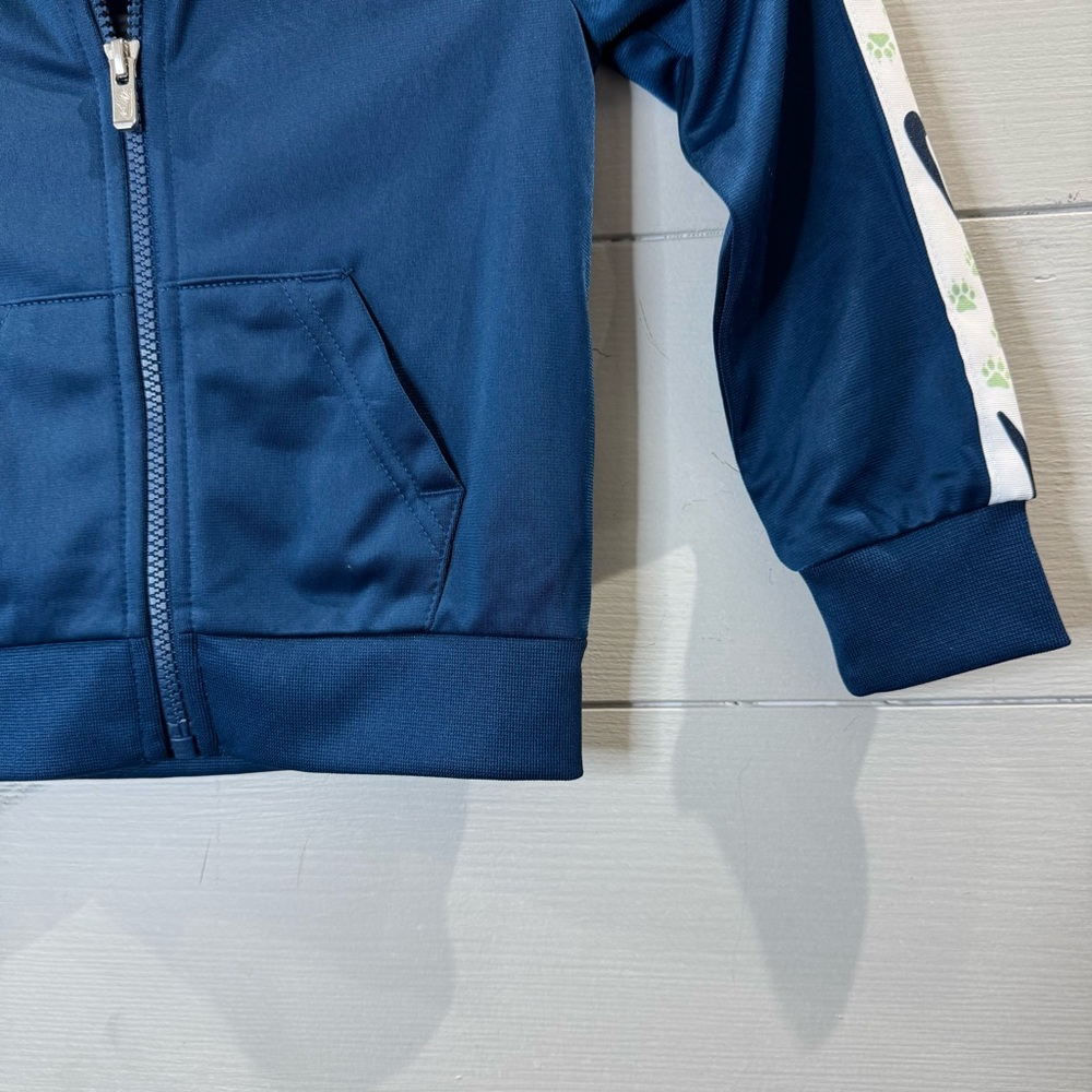 Nike Blue Track Jacket with Green Logo Size 2T - Picture 5 of 11
